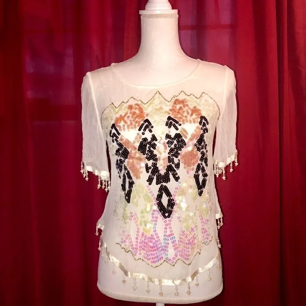 Pristine Free People Embellished Top